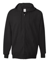 Hanes F280 Adult Ultimate Cotton 90/10 Full-Zip Hooded Sweatshirt #color_BLACK