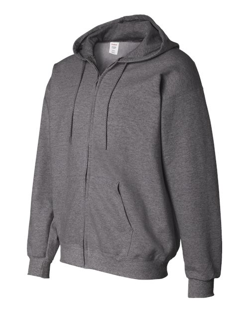 Hanes F280 Adult Ultimate Cotton 90/10 Full-Zip Hooded Sweatshirt #color_CHARCOAL HEATHER