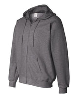 Hanes F280 Adult Ultimate Cotton 90/10 Full-Zip Hooded Sweatshirt #color_CHARCOAL HEATHER