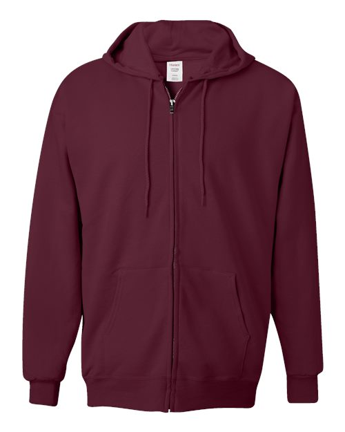 Hanes F280 Adult Ultimate Cotton 90/10 Full-Zip Hooded Sweatshirt #color_MAROON