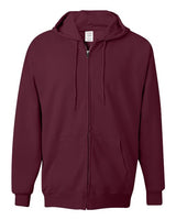 Hanes F280 Adult Ultimate Cotton 90/10 Full-Zip Hooded Sweatshirt #color_MAROON