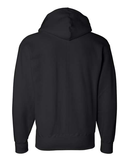 J America JA8821 Adult Premium Full-Zip Fleece Hooded Sweatshirt #color_BLACK