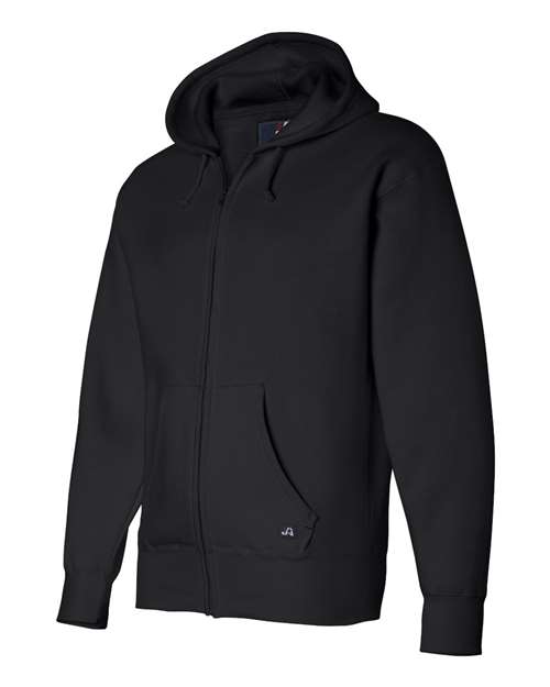 J America JA8821 Adult Premium Full-Zip Fleece Hooded Sweatshirt #color_BLACK