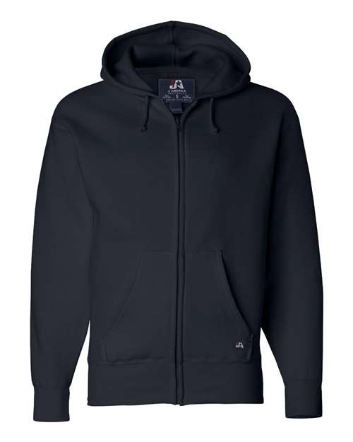J America JA8821 Adult Premium Full-Zip Fleece Hooded Sweatshirt #color_NAVY