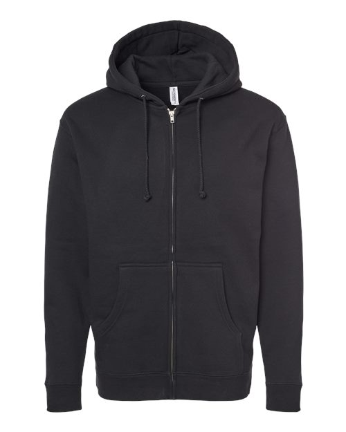 Independent Trading Co. IND4000Z Heavyweight Full-Zip Hooded Sweatshirt #color_Black