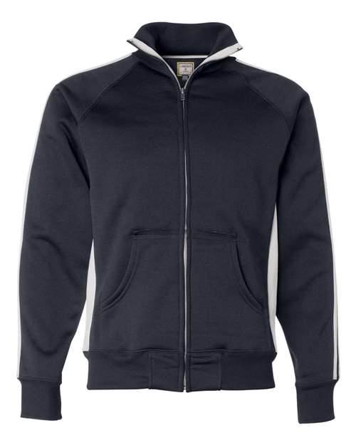 J America JA8858 Adult Vintage Poly Fleece Track Jacket #color_NAVY
