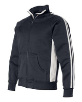J America JA8858 Adult Vintage Poly Fleece Track Jacket #color_NAVY