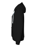 J America JA8836 Ladies' Sydney Brushed V-Neck Hooded Sweatshirt #color_BLACK