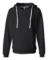 J America JA8836 Ladies' Sydney Brushed V-Neck Hooded Sweatshirt #color_BLACK