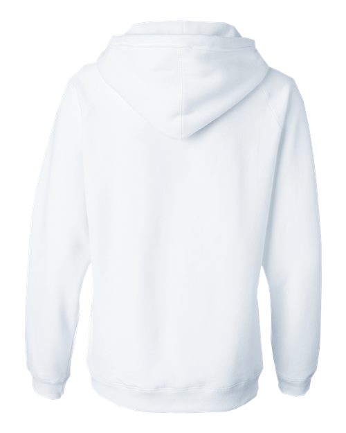 J America JA8836 Ladies' Sydney Brushed V-Neck Hooded Sweatshirt #color_WHITE