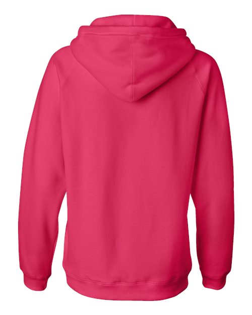 J America JA8836 Ladies' Sydney Brushed V-Neck Hooded Sweatshirt #color_WILDBERRY