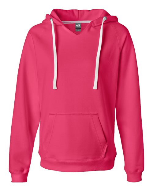 J America JA8836 Ladies' Sydney Brushed V-Neck Hooded Sweatshirt #color_WILDBERRY
