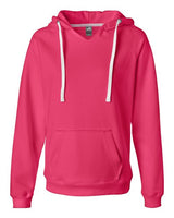 J America JA8836 Ladies' Sydney Brushed V-Neck Hooded Sweatshirt #color_WILDBERRY
