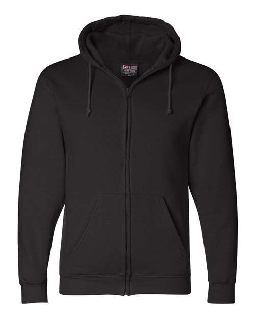 Bayside BA900 Adult  9.5oz., 80% cotton/20% polyester Full-Zip Hooded Sweatshirt #color_BLACK