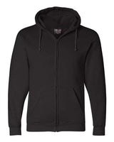 Bayside BA900 Adult  9.5oz., 80% cotton/20% polyester Full-Zip Hooded Sweatshirt #color_BLACK