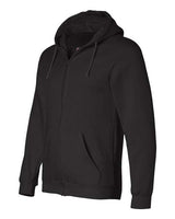 Bayside BA900 Adult  9.5oz., 80% cotton/20% polyester Full-Zip Hooded Sweatshirt #color_BLACK