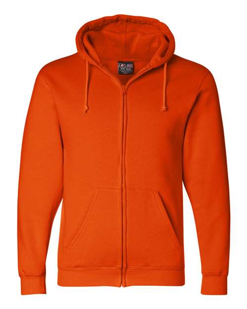 Bayside BA900 Adult  9.5oz., 80% cotton/20% polyester Full-Zip Hooded Sweatshirt #color_BRIGHT ORANGE