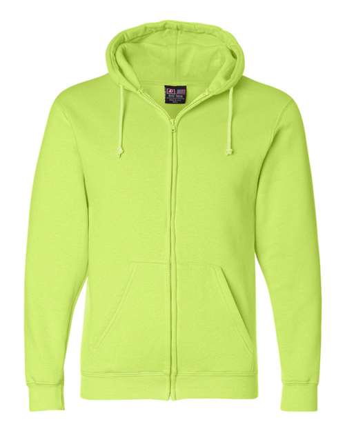 Bayside BA900 Adult  9.5oz., 80% cotton/20% polyester Full-Zip Hooded Sweatshirt #color_LIME GREEN