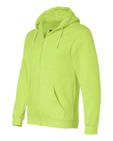 Bayside BA900 Adult  9.5oz., 80% cotton/20% polyester Full-Zip Hooded Sweatshirt #color_LIME GREEN