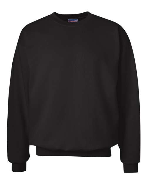 Hanes F260 Adult Ultimate Cotton 90/10 Fleece Crew #color_BLACK