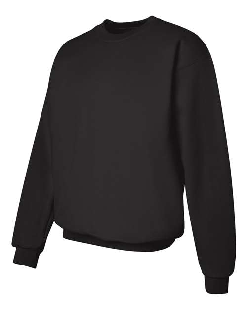 Hanes F260 Adult Ultimate Cotton 90/10 Fleece Crew #color_BLACK