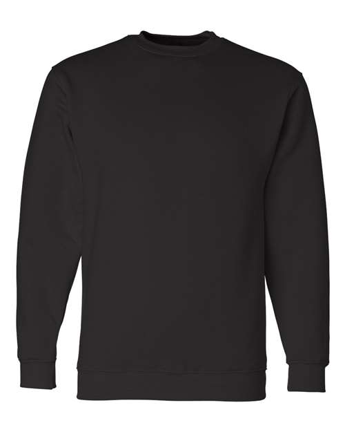 Bayside BA1102 Adult 9.5 oz., 80/20 Heavyweight Crewneck Sweatshirt #color_BLACK