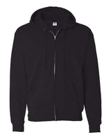 Hanes P180 Adult EcoSmart 50/50 Full-Zip Hooded Sweatshirt #color_BLACK