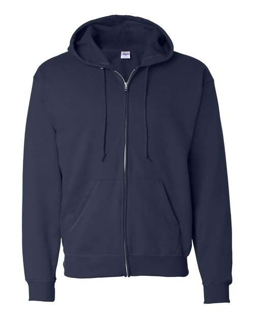 Hanes P180 Adult EcoSmart 50/50 Full-Zip Hooded Sweatshirt #color_NAVY