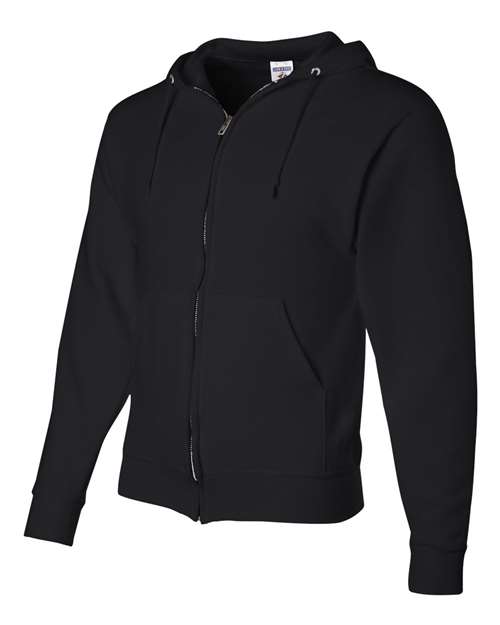 Jerzees 993 Adult NuBlend Fleece Full-Zip Hooded Sweatshirt #color_BLACK