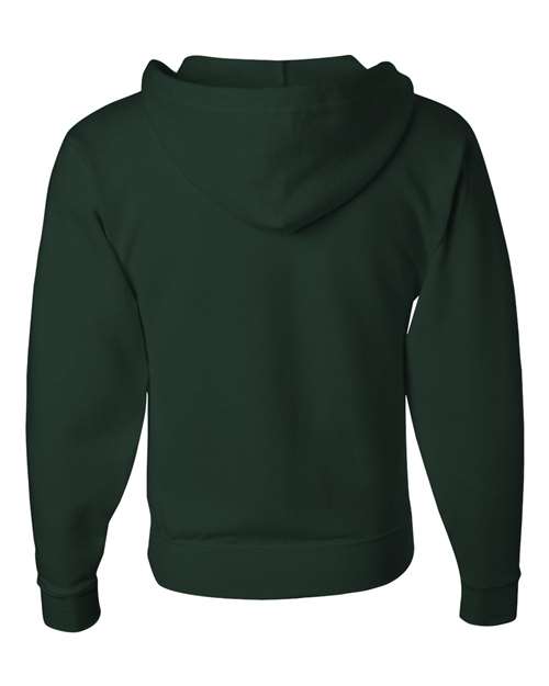 Jerzees 993 Adult NuBlend Fleece Full-Zip Hooded Sweatshirt #color_FOREST GREEN