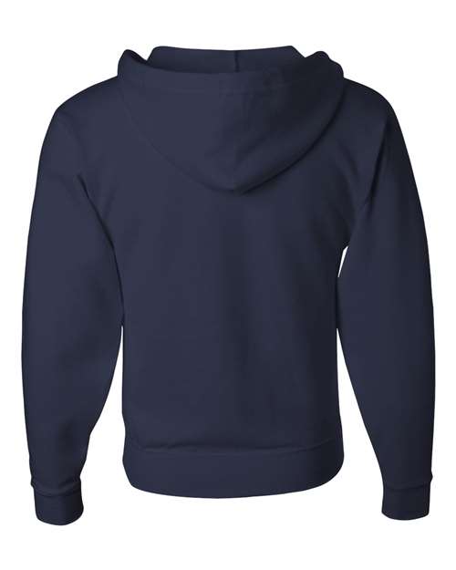 Jerzees 993 Adult NuBlend Fleece Full-Zip Hooded Sweatshirt #color_J NAVY