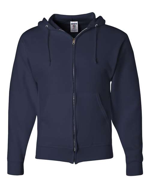 Jerzees 993 Adult NuBlend Fleece Full-Zip Hooded Sweatshirt #color_J NAVY