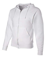 Jerzees 993 Adult NuBlend Fleece Full-Zip Hooded Sweatshirt #color_WHITE