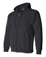 Gildan G186 Adult Heavy Blend 50/50 Full-Zip Hooded Sweatshirt #color_BLACK