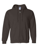 Gildan G186 Adult Heavy Blend 50/50 Full-Zip Hooded Sweatshirt #color_DARK CHOCOLATE