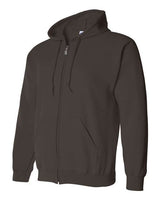 Gildan G186 Adult Heavy Blend 50/50 Full-Zip Hooded Sweatshirt #color_DARK CHOCOLATE