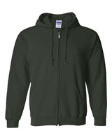 Gildan G186 Adult Heavy Blend 50/50 Full-Zip Hooded Sweatshirt #color_FOREST GREEN