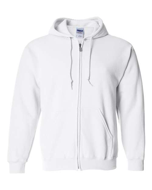 Gildan G186 Adult Heavy Blend 50/50 Full-Zip Hooded Sweatshirt #color_WHITE