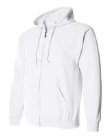 Gildan G186 Adult Heavy Blend 50/50 Full-Zip Hooded Sweatshirt #color_WHITE