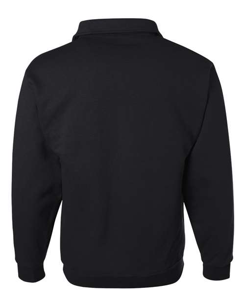 Jerzees 4528 Adult Super Sweats NuBlend Fleece Quarter-Zip Pullover #color_BLACK