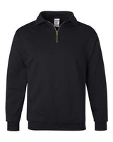 Jerzees 4528 Adult Super Sweats NuBlend Fleece Quarter-Zip Pullover #color_BLACK