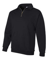 Jerzees 4528 Adult Super Sweats NuBlend Fleece Quarter-Zip Pullover #color_BLACK