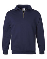 Jerzees 4528 Adult Super Sweats NuBlend Fleece Quarter-Zip Pullover #color_J NAVY