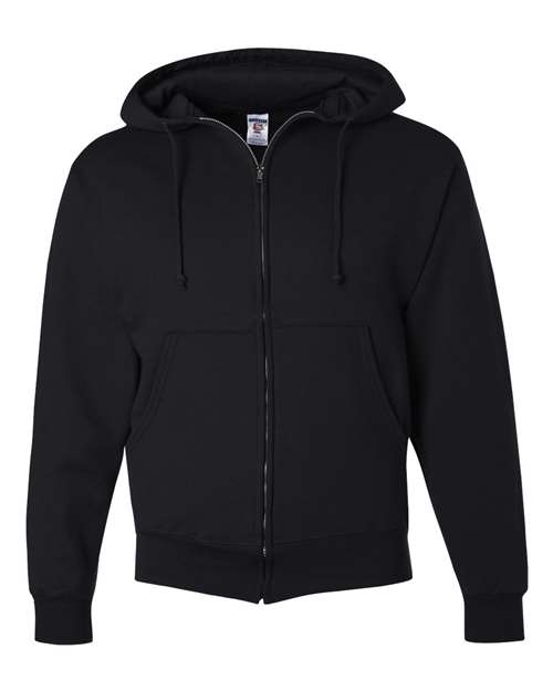 Jerzees 4999 Adult Super Sweats NuBlend Fleece Full-Zip Hooded Sweatshirt #color_BLACK
