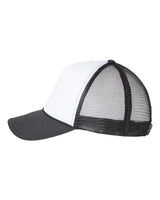 Valucap VC700 Foam Mesh-Back Trucker Cap #color_White/ Black