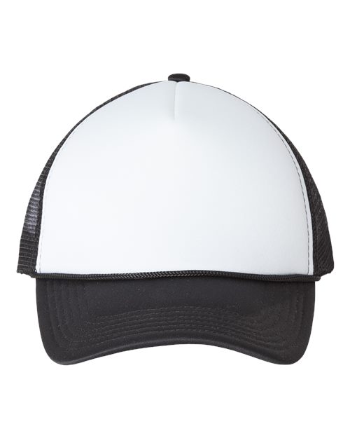 Valucap VC700 Foam Mesh-Back Trucker Cap #color_White/ Black