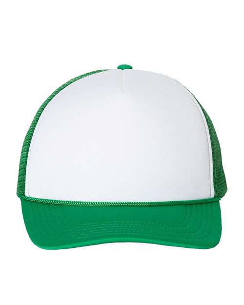Valucap VC700 Foam Mesh-Back Trucker Cap #color_White/ Kelly