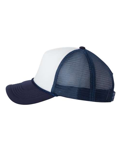 Valucap VC700 Foam Mesh-Back Trucker Cap #color_White/ Navy