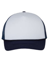 Valucap VC700 Foam Mesh-Back Trucker Cap #color_White/ Navy