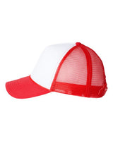 Valucap VC700 Foam Mesh-Back Trucker Cap #color_White/ Red